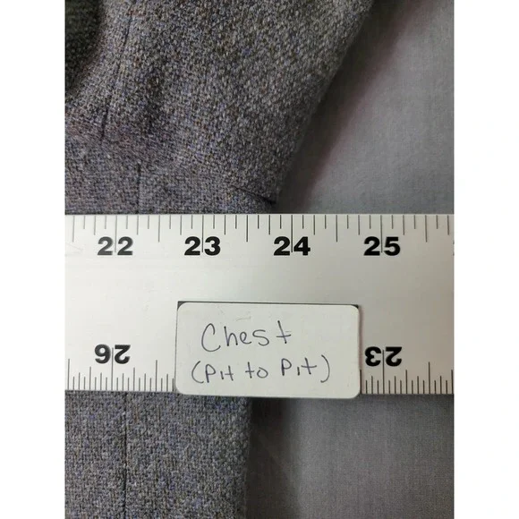 Hickey Freeman Mens Cashmere Sport Coat Jacket Gray Blue‎ 48R